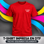 T-Shirt manga corta personalizada | 1 impresión DTF full color hasta 5"