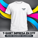 T-Shirt manga corta personalizada | 1 impresión DTF full color hasta 5"