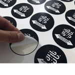 Sticker simétricos y formas waterproof en paños