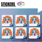 Sticker simétricos y formas waterproof en paños